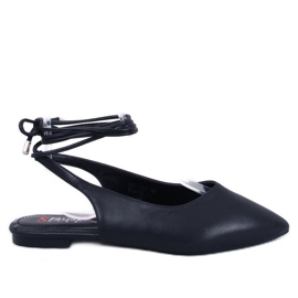 Ballerines à talon ouvert à lacets Jody Black noir