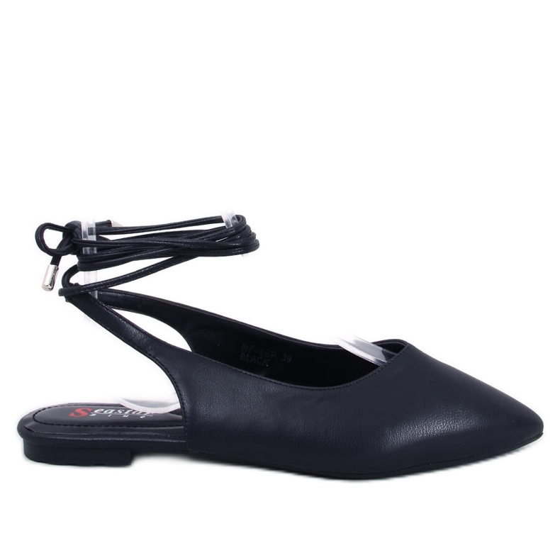 Ballerines à talon ouvert à lacets Jody Black le noir