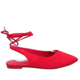 Ballerines à talon ouvert à lacets Pirson Red rouge