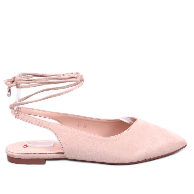 Pirson Ballerines talons ouverts lacets Beige Pirson Ballerines talons ouverts lacets Beige