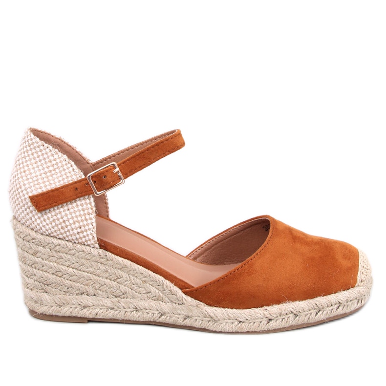 Espadrilles compensées Platten Camel brun