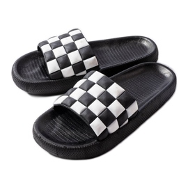 Chaussons compensés en caoutchouc noir Elin