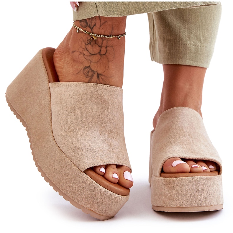 Chaussons Solid Platform pour Femme Beige Martina