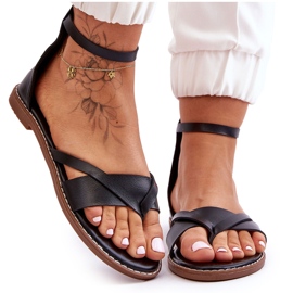 Tongs plates zippées pour femmes noires Rise Up! le noir