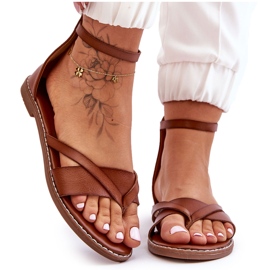 Sandales plates zippées pour femmes marron Rise Up! brun