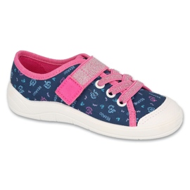Befado chaussons pour enfants d'âge préscolaire 351X021 bleu marine et rose