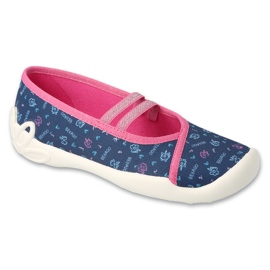 Ballerinas pour enfants Befado 116Y320 Bleu marine avec motifs