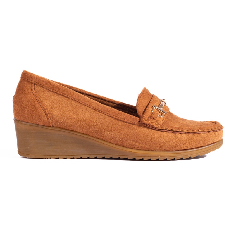 Mocassins compensés femme en daim Shelovet marron brun