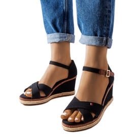 Espadrilles compensées noires Eleonora le noir