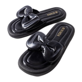Chaussons noirs avec un noeud de Lende le noir Chaussons noirs avec un noeud de Lende le noir