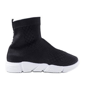 Baskets noires à tige chaussette d'Olot le noir