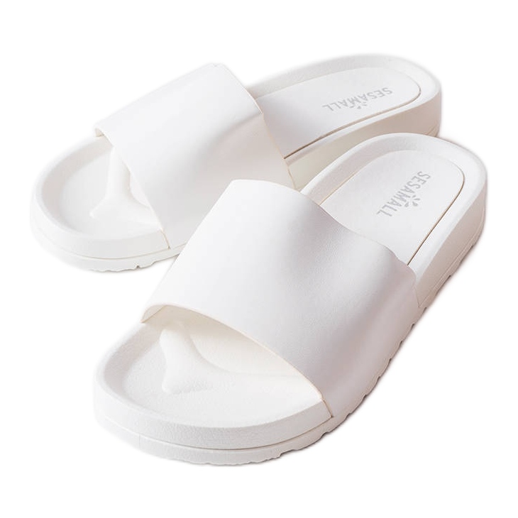 Inna Claquettes en caoutchouc blanc Sabourin blanche