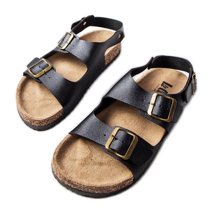 Sandales en liège noir avec boucles de Lee Cooper LCW-22-35-1163L le noir