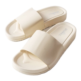 Claquettes en caoutchouc beige Sabourin