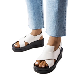 Sandales compensées blanches Adelina