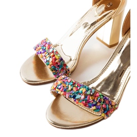 Inna Sandales dorées ornées de pierres Lobelia