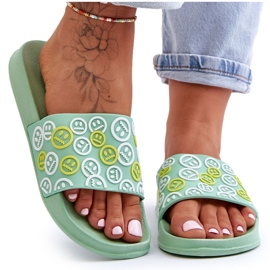 Chaussons Femme Avec Émoticônes Vert Cosette