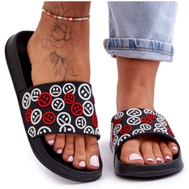 Chaussons Femme Avec Émoticônes Noir Cosette