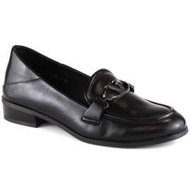 Chaussures pour femmes à talons plats noir Vinceza 10904