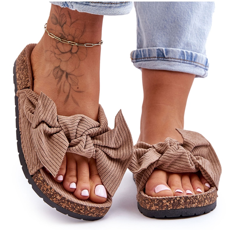 Chaussons Velours Côtelé et Liège Summertime Beige Foncé Chaussons Velours Côtelé et Liège Summertime Beige Foncé