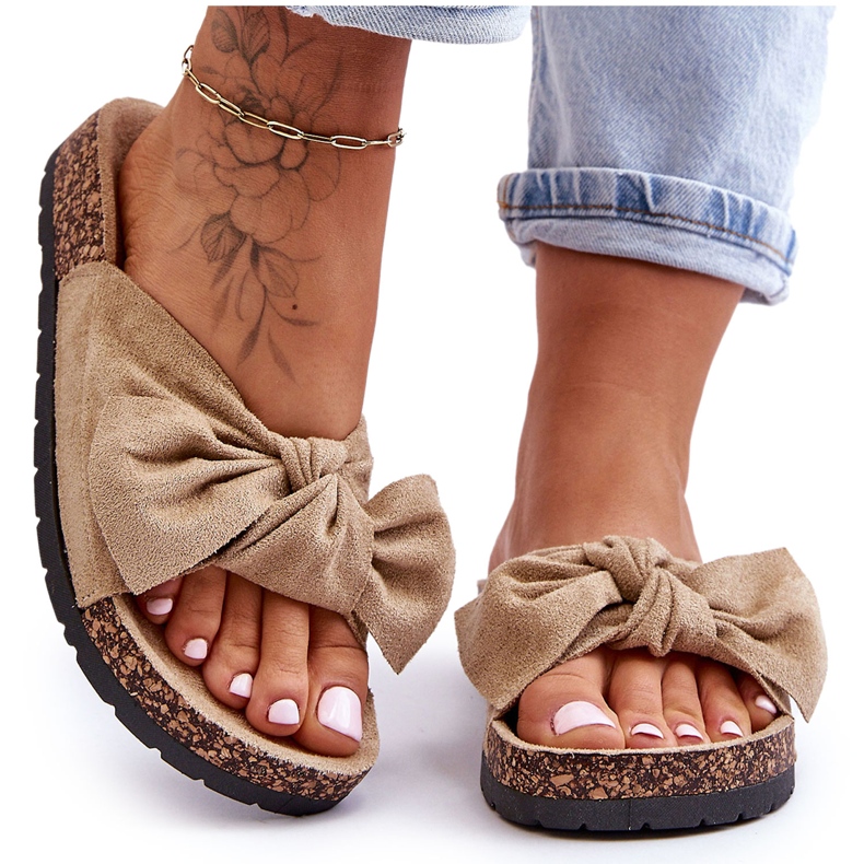 Chaussons Wendy Beige Clair Semelle Liège