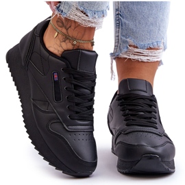 PM1 Chaussures de sport en cuir à plateforme à lacets Merida noires