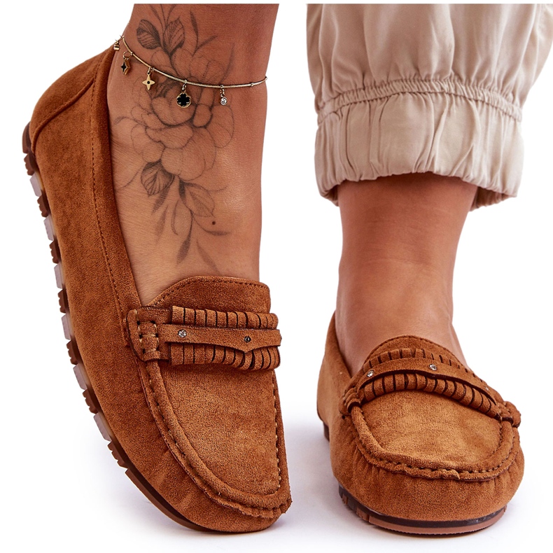 PG1 Mocassins en daim camel Clorie pour femme brun