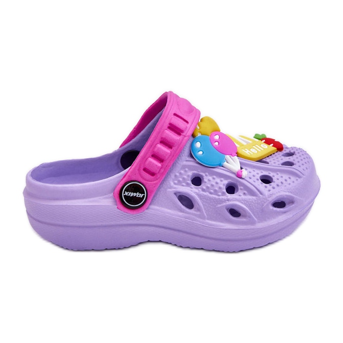 WJ1 Claquettes Crocs légères en mousse pour enfants Purple Sweets violet