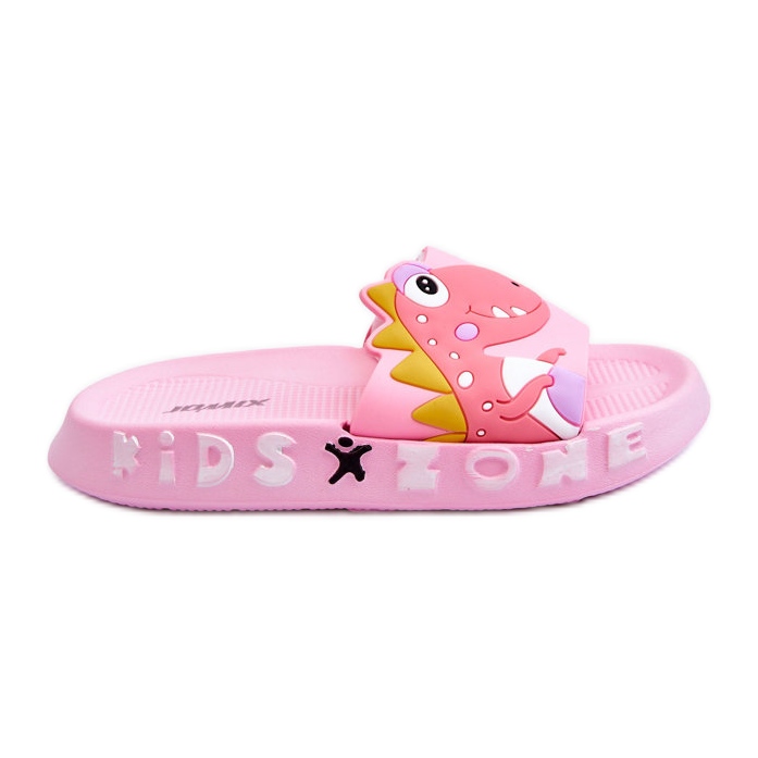 Toboggan Mousse Enfant Dinosaure Rose Dario