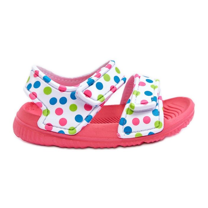 Sandales Enfant Mousse Légère Motifs Rose Et Blanc Malaga Sandales Enfant Mousse Légère Motifs Rose Et Blanc Malaga
