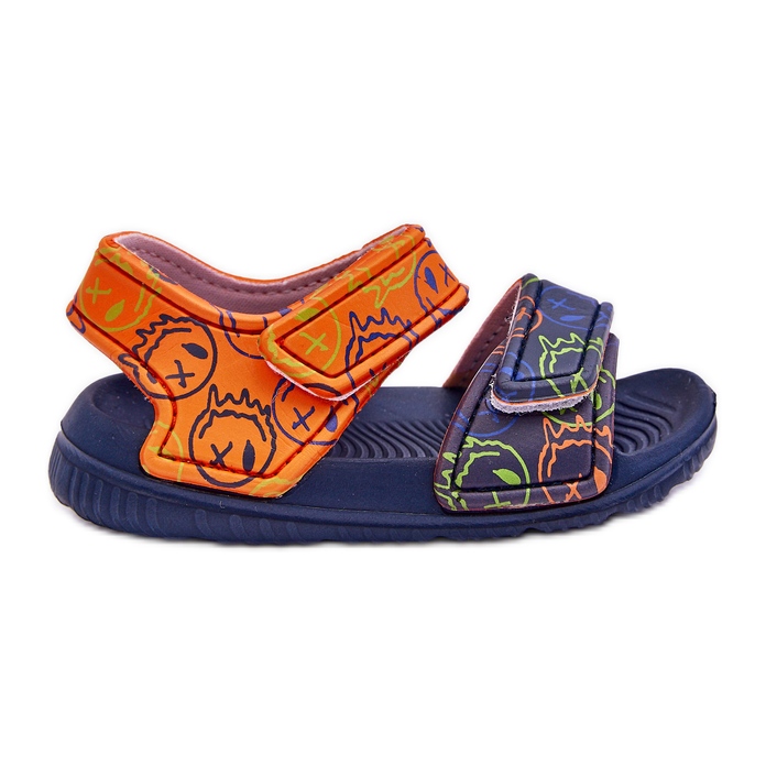 Sandales légères en mousse pour enfants avec motifs bleu marine et orange Malaga Sandales légères en mousse pour enfants avec motifs bleu marine et orange Malaga