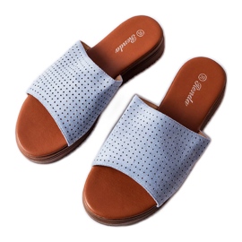 Chaussons bleus à tige ajourée Idabel