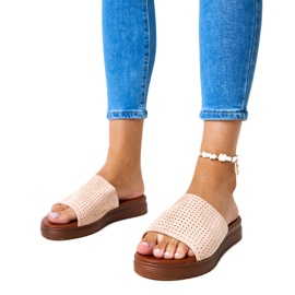 Chaussons roses à tige ajourée Idabel