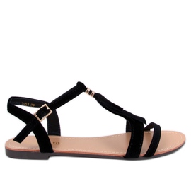 Sandales à franges noires Corbin le noir Sandales à franges noires Corbin le noir