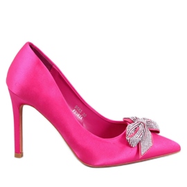Épingles en satin avec un noeud Trini Fuchsia rose