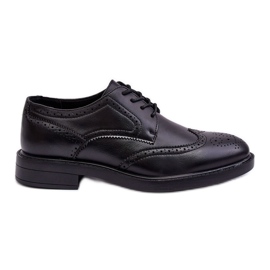 WD1 Chaussures élégantes en cuir pour hommes Noir Gustavo le noir