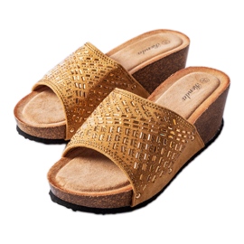 Sandales compensées beige foncé Guymon