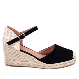 Platten Espadrilles compensées noires le noir