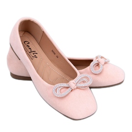Ballerines en daim à nœud Serna Rosa rose