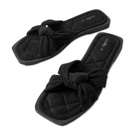 Inna Pantoufles noires Pride en éco-daim le noir Inna Pantoufles noires Pride en éco-daim le noir