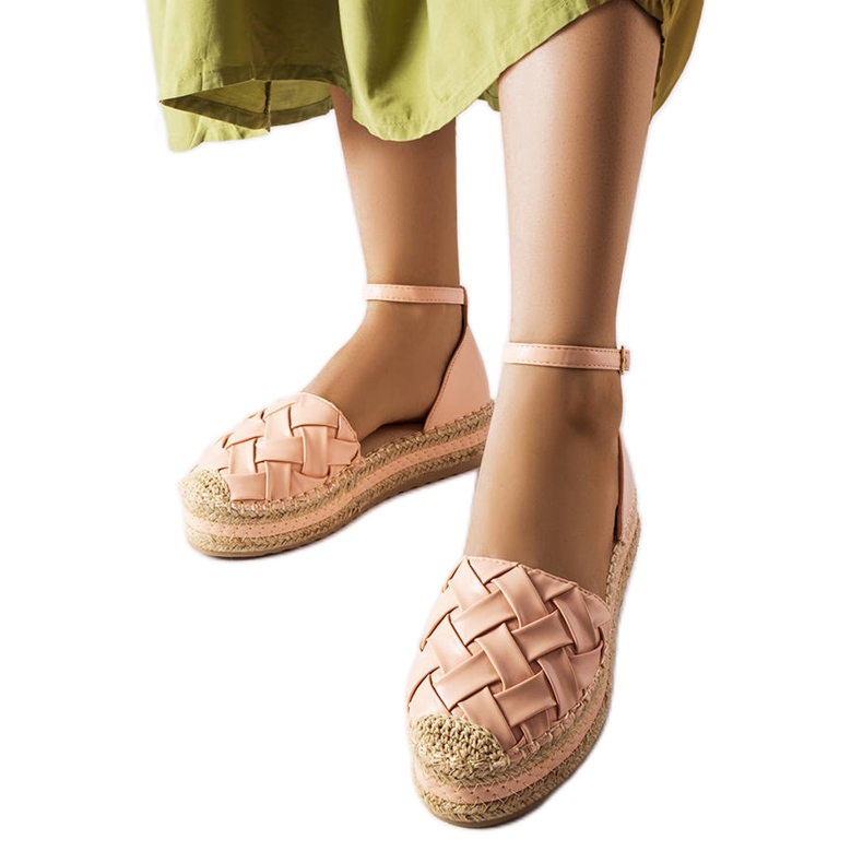 Espadrilles à plateforme rose Gour