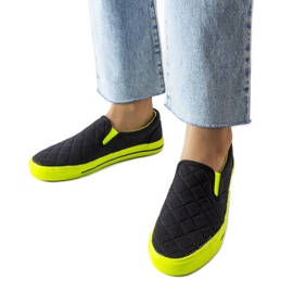 Baskets à enfiler matelassées noires Balsamo le noir
