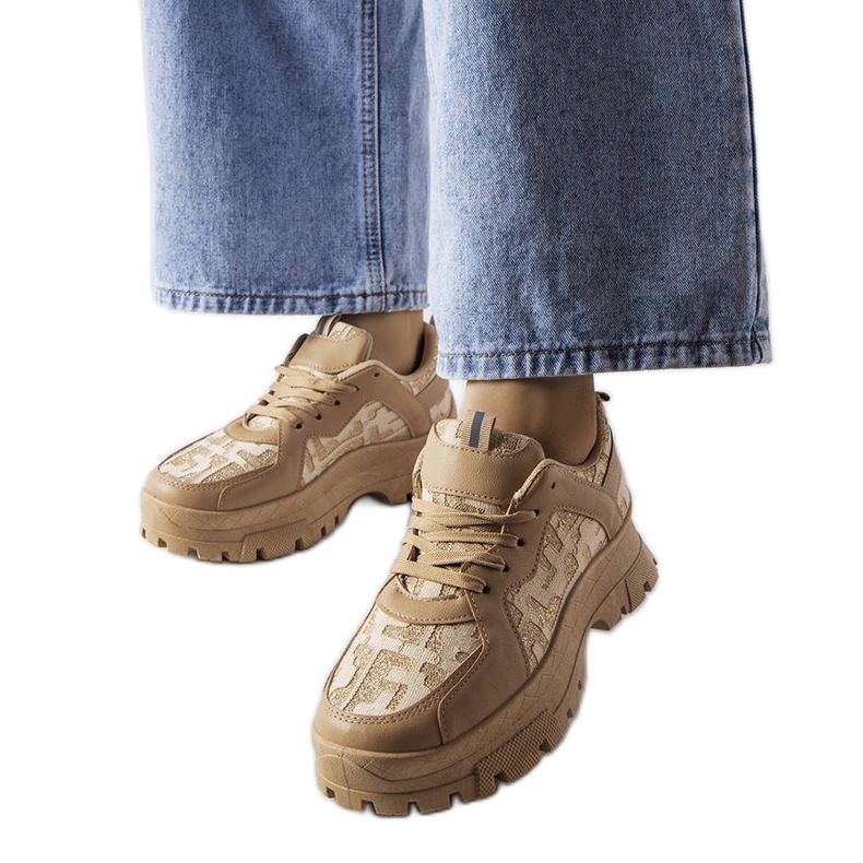 Baskets chunky beige foncé