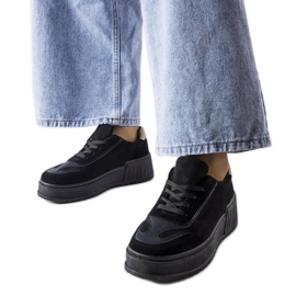 Baskets à plateforme noires Fabienne