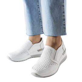 Baskets compensées blanches ajourées Vernon
