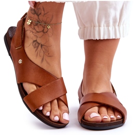 Lemar Sandales en cuir avec Addison marron brun