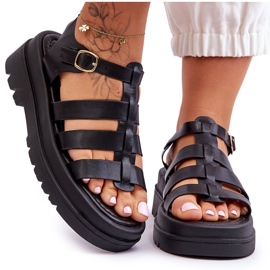 Sandales en cuir à brides noires Colet le noir