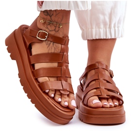 Sandales En Cuir À Brides Colet Marron brun