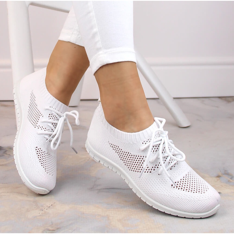 Chaussures de sport femme slip on blanc NEWS blanche