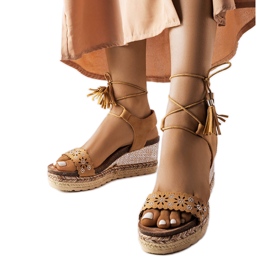 Espadrilles compensées caramel Tahoe beige Espadrilles compensées caramel Tahoe beige